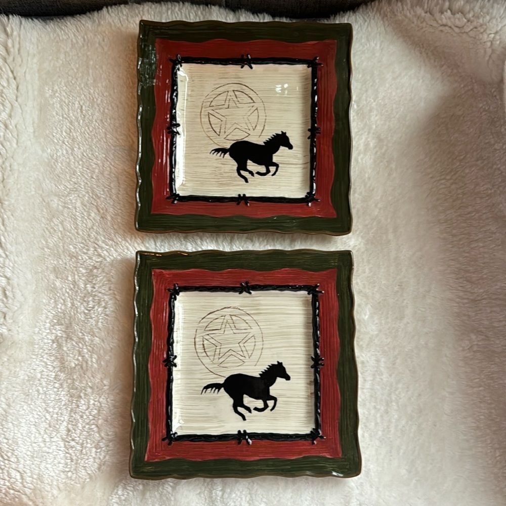 Sonoma Happy Trails 8” Square Set of 2 Salad Plates